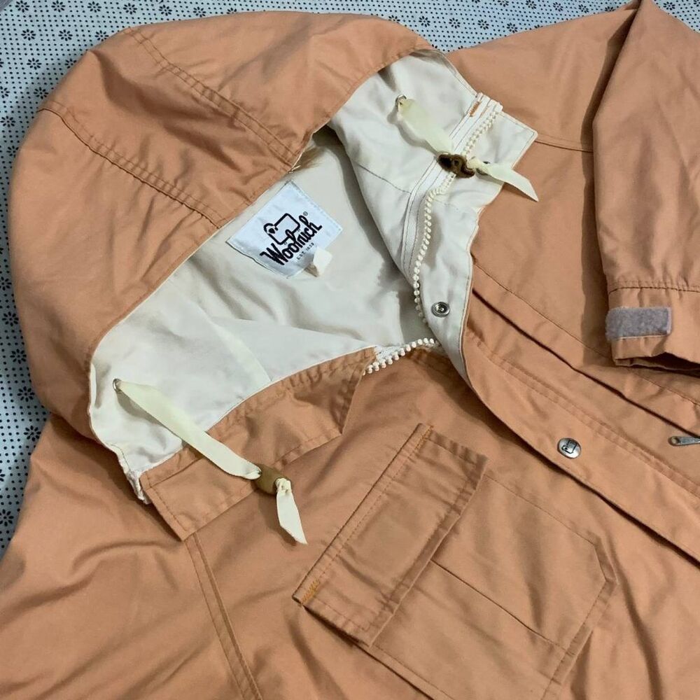 Woolrich EST 1830 Vintage Hooded Anorak Field Jacket Peach Salmon Sz M